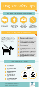 Infographic with tips on how to avoid dog bites and attacks,